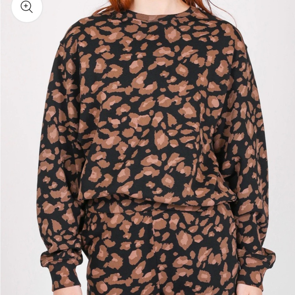 Brunette the Label "BLACK LEOPARD" Best Friend Sweatshirt M/L
